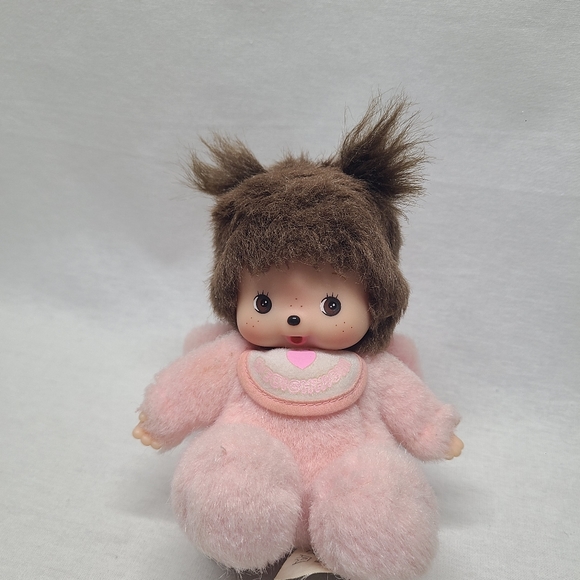 Monchhichi Bebichhichi Plush Doll Stuffed Toy Pink Sekiguchi RARE - Picture 9 of 9